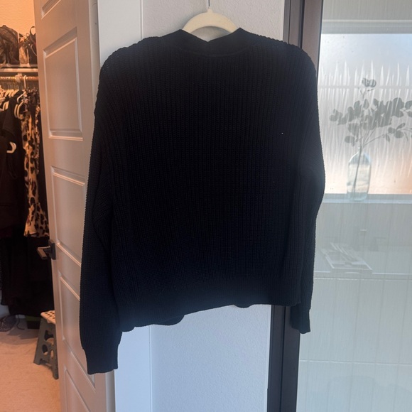 GAP Black Ribbed Button-Up Cardigan - Picture 2 of 3